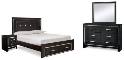 Kaydell Queen Storage Bed, Dresser, Mirror and Nightstand