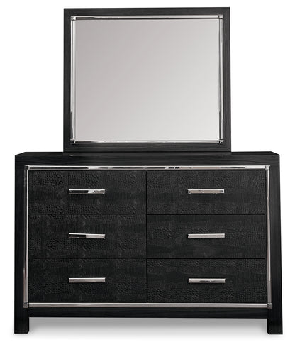 Kaydell King Upholstered Panel Bed, Dresser, Mirror, Chest and Nightstand