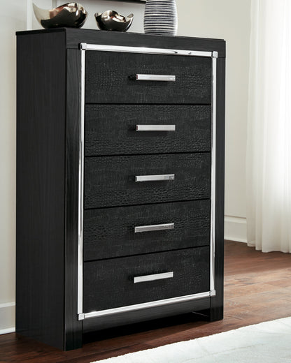 Kaydell Queen Upholstered Panel Bed, Dresser, Mirror, Chest and 2 Nightstands