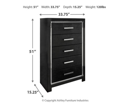 Kaydell King Panel Storage Bed, Dresser, Mirror, Chest and Nightstand