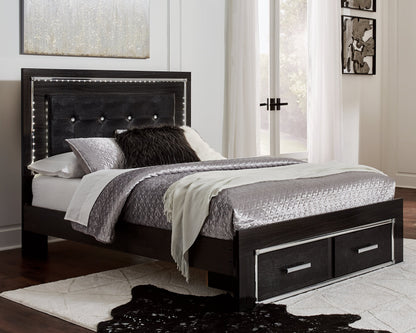 Kaydell Queen Panel Bed with Storage, Dresser and Mirror