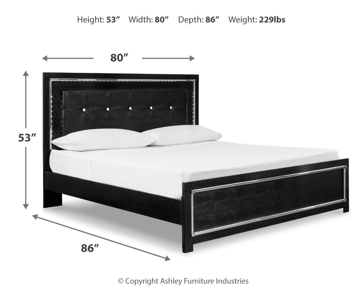 Kaydell King Upholstered Panel Bed , Dresser, Mirror, Chest and 2 Nightstands