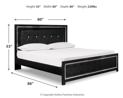 Kaydell King Upholstered Panel Bed and 2 Nightstands