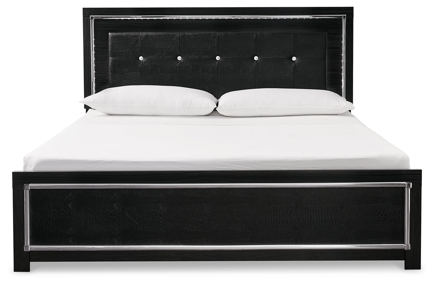 Kaydell King Upholstered Panel Bed and 2 Nightstands