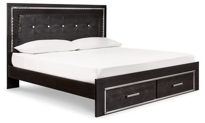 Kaydell King Upholstered Storage Bed, Dresser, Mirror, Chest and 2 Nightstands