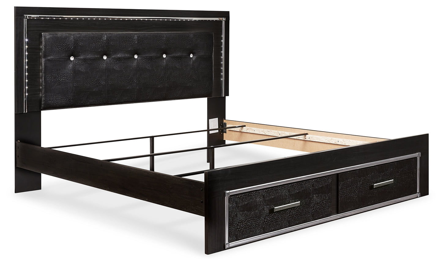 Kaydell King Panel Storage Bed, Dresser, Mirror and Nightstand