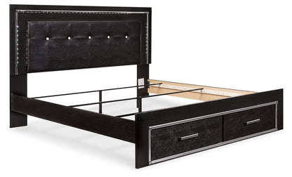 Kaydell King Storage Bed, Dresser, Mirror and Nightstand