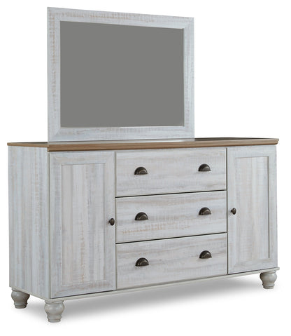 Haven Bay King Panel Storage Bed, Dresser and Mirror