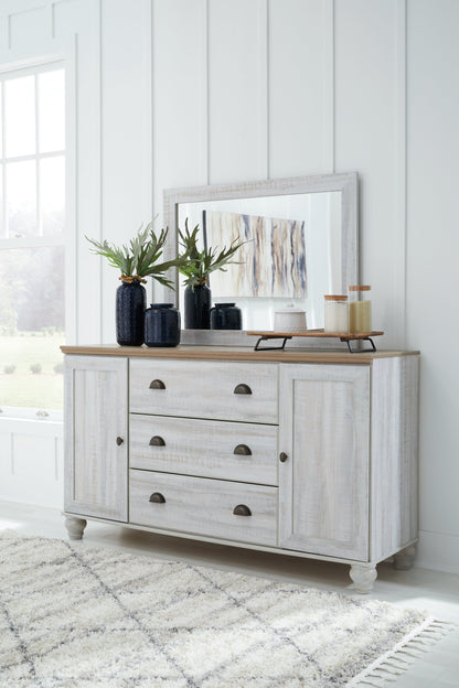 Haven Bay King Panel Storage Bed, Dresser and Mirror
