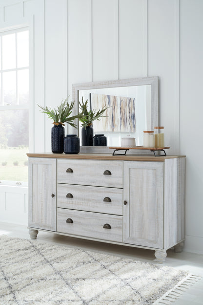 Haven Bay King Panel Bed, Dresser and Mirror