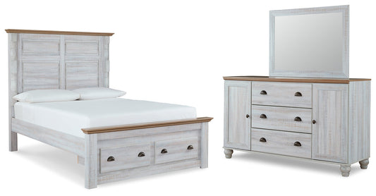 Haven Bay Queen Panel Storage Bed, Dresser and Mirror