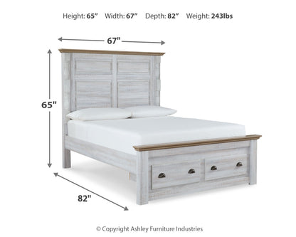 Haven Bay Queen Panel Storage Bed, Dresser, Mirror, Chest and Nightstand