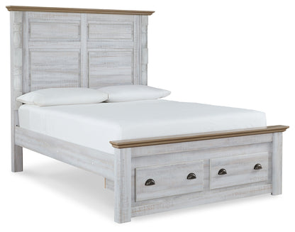 Haven Bay Queen Panel Storage Bed, Dresser, Mirror, Chest and Nightstand