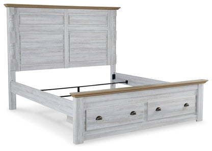 Haven Bay King Panel Storage Bed, Dresser and Mirror