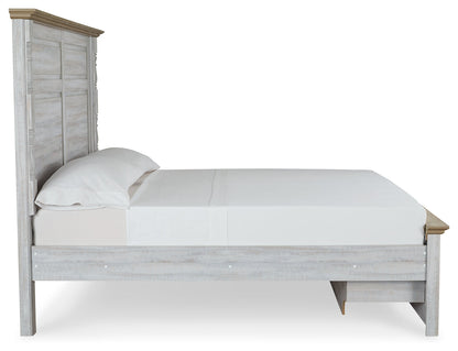Haven Bay King Panel Storage Bed, Dresser and Mirror