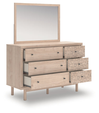 Arloster Twin Upholstered Panel Bed, Dresser and Mirror