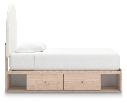 Arloster Twin Upholstered Panel Bed with Storage