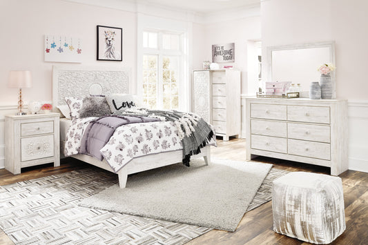 Paxberry Full Panel Bed, Dresser, Mirror and Chest