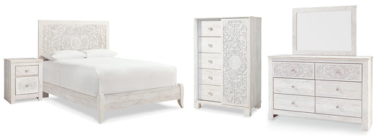 Paxberry Queen Panel Bed, Dresser, Mirror,  Chest and Nightstand