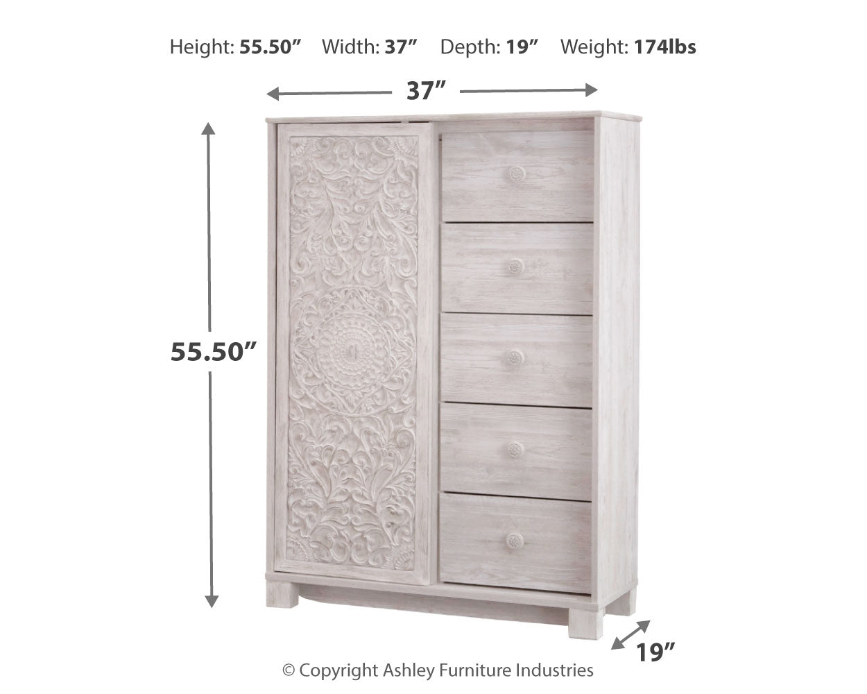 Paxberry Twin Panel Bed, Chest and Nightstand