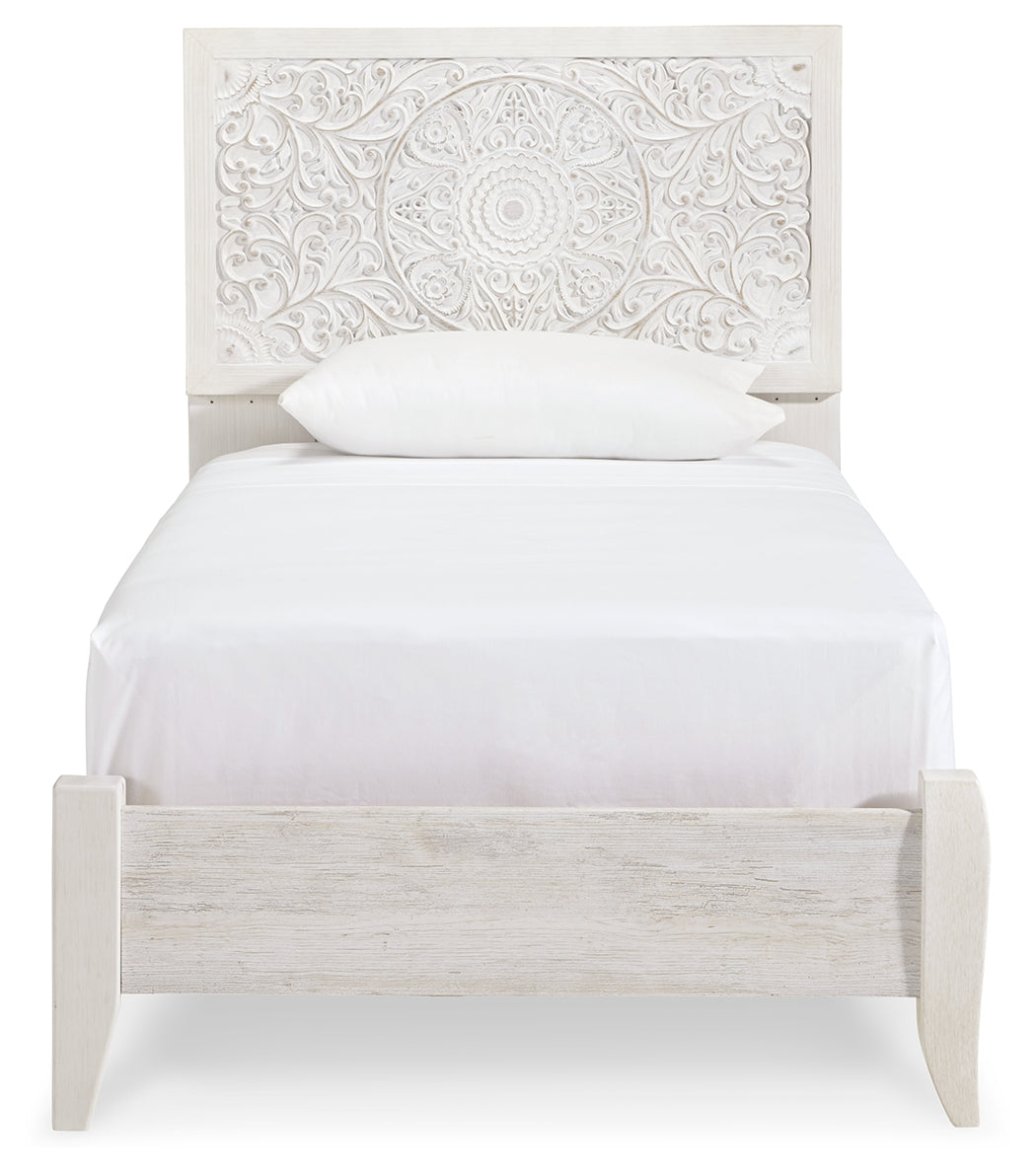 Paxberry Twin Panel Bed and Nightstand