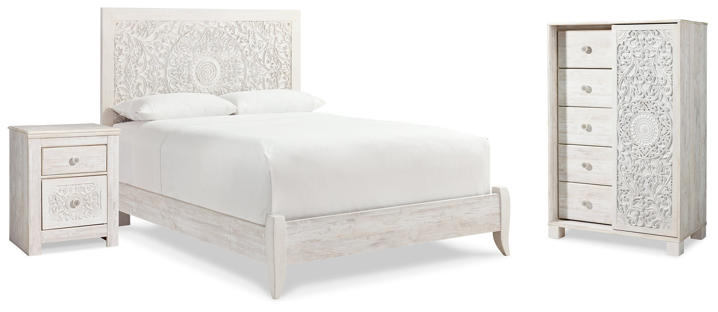 Paxberry Queen Panel Bed, Chest and Nightstand