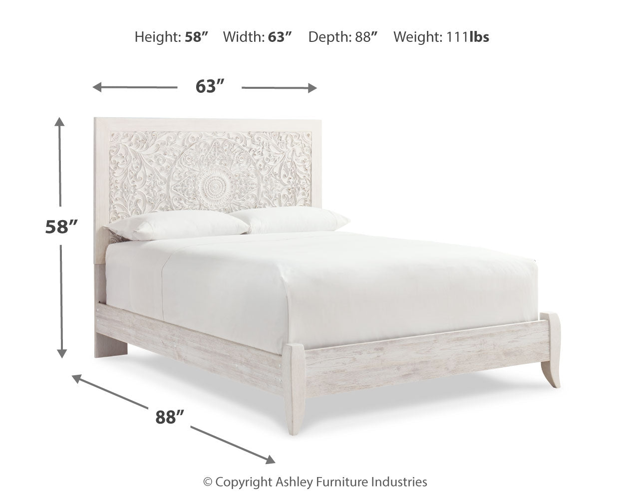 Paxberry Queen Panel Bed and 2 Nightstands