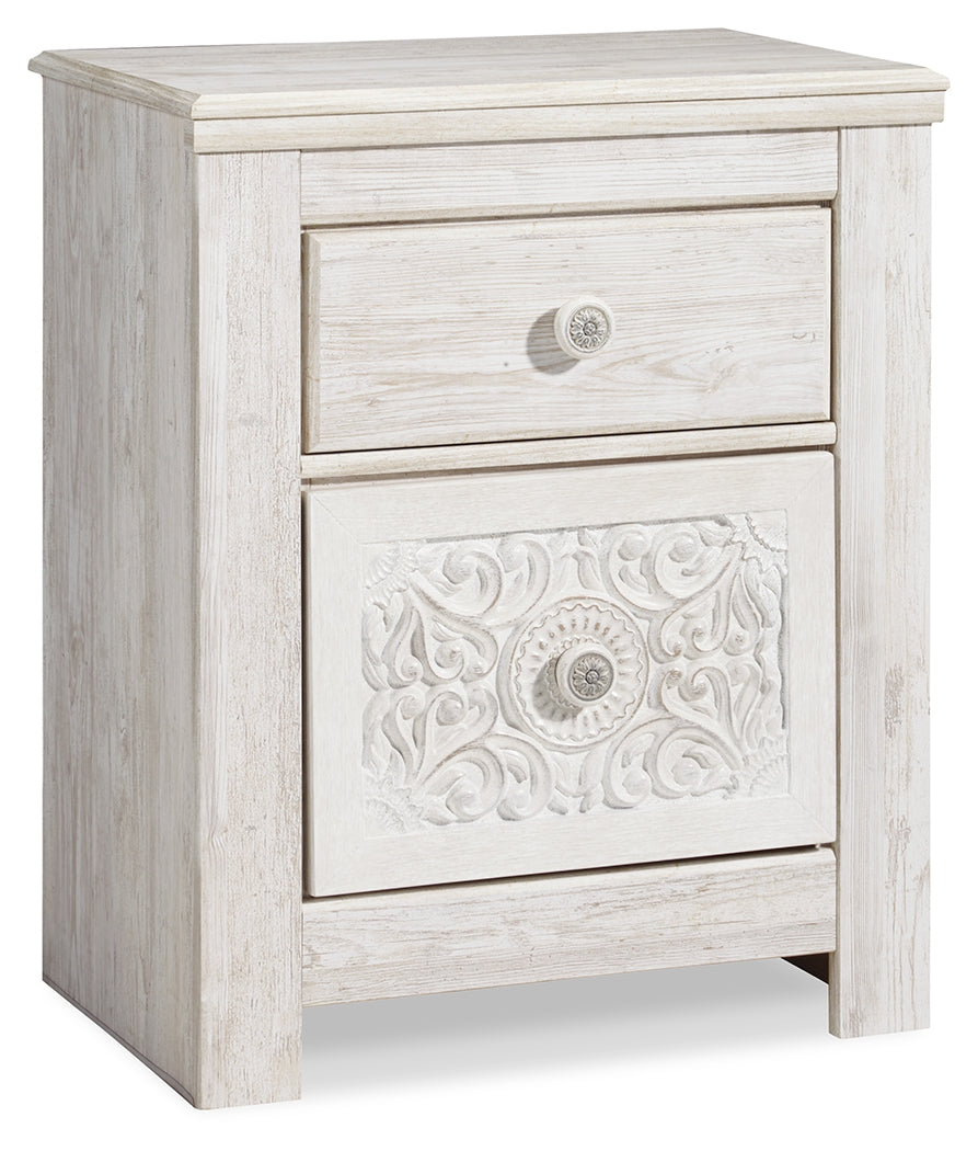 Paxberry Twin Panel Bed and Nightstand