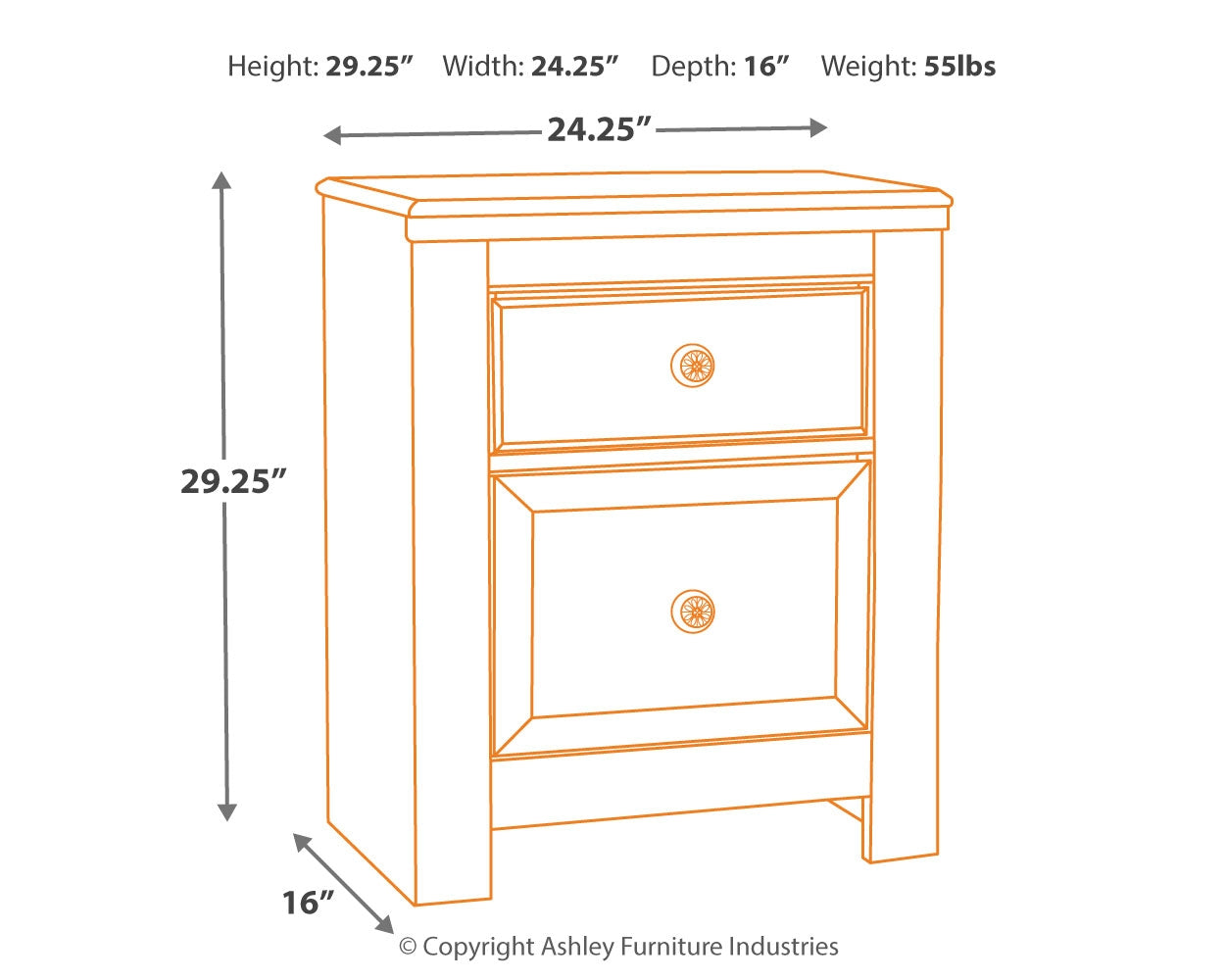 Paxberry Twin Panel Bed, Chest and Nightstand