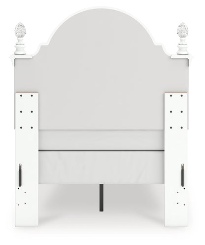 Kozlani Twin Upholstered Panel Bed, Dresser and Mirror