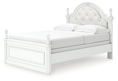Kozlani Full Upholstered Panel Bed, Dresser and Mirror