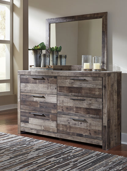Derekson Full Panel Storage Bed, Dresser, Mirror and Nightstand