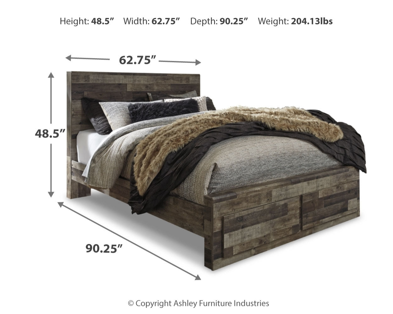 Derekson Queen Storage Bed and 2 Chests