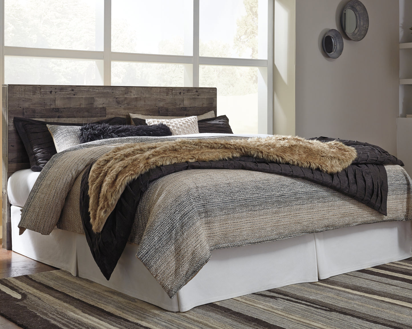 Derekson King Panel Headboard, Dresser, Mirror and Nightstand
