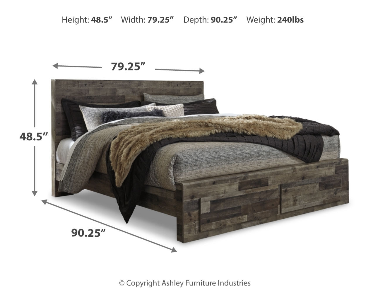 Derekson King Storage Bed, Dresser, Mirror and 2 Nightstands