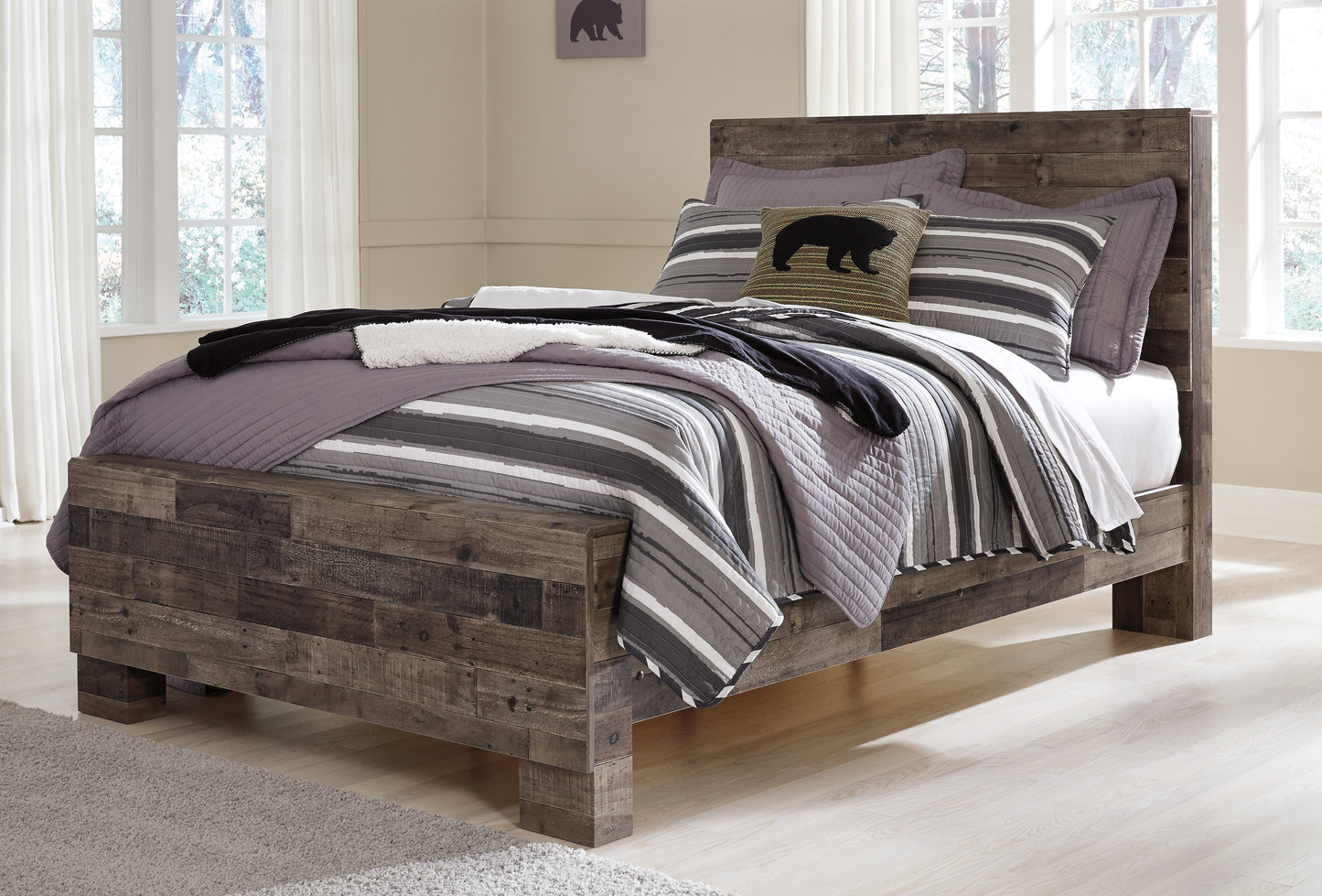 Derekson Full Panel Bed, Dresser and Chest