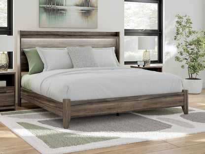 Elbrim King Panel Bed, Dresser, Mirror and Nightstand