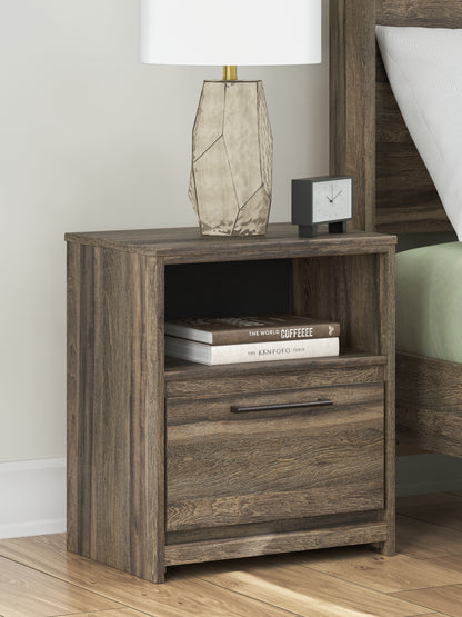 Elbrim King Panel Storage Bed, Dresser and Nightstand