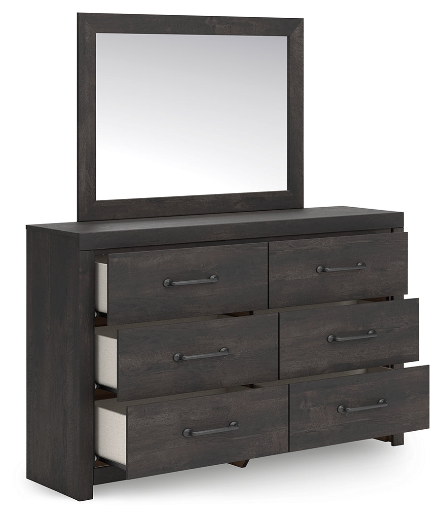Hollivern Queen Panel Bed, Dresser and Mirror