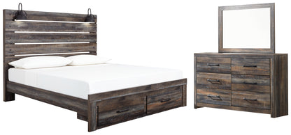 Drystan King Panel Storage Bed, Dresser and Mirror