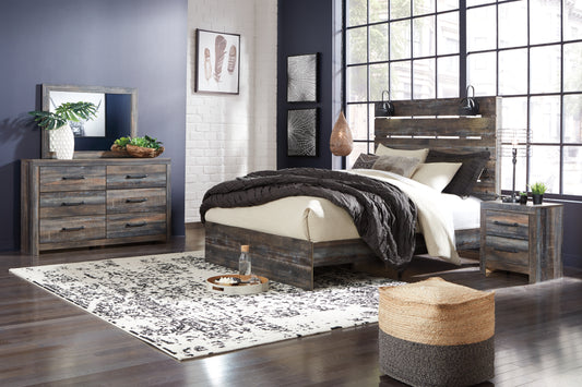 Drystan Queen Panel Bed, Dresser, Mirror and Nightstand