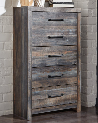 Drystan Queen Panel Bed with Storage, Chest and Nightstand