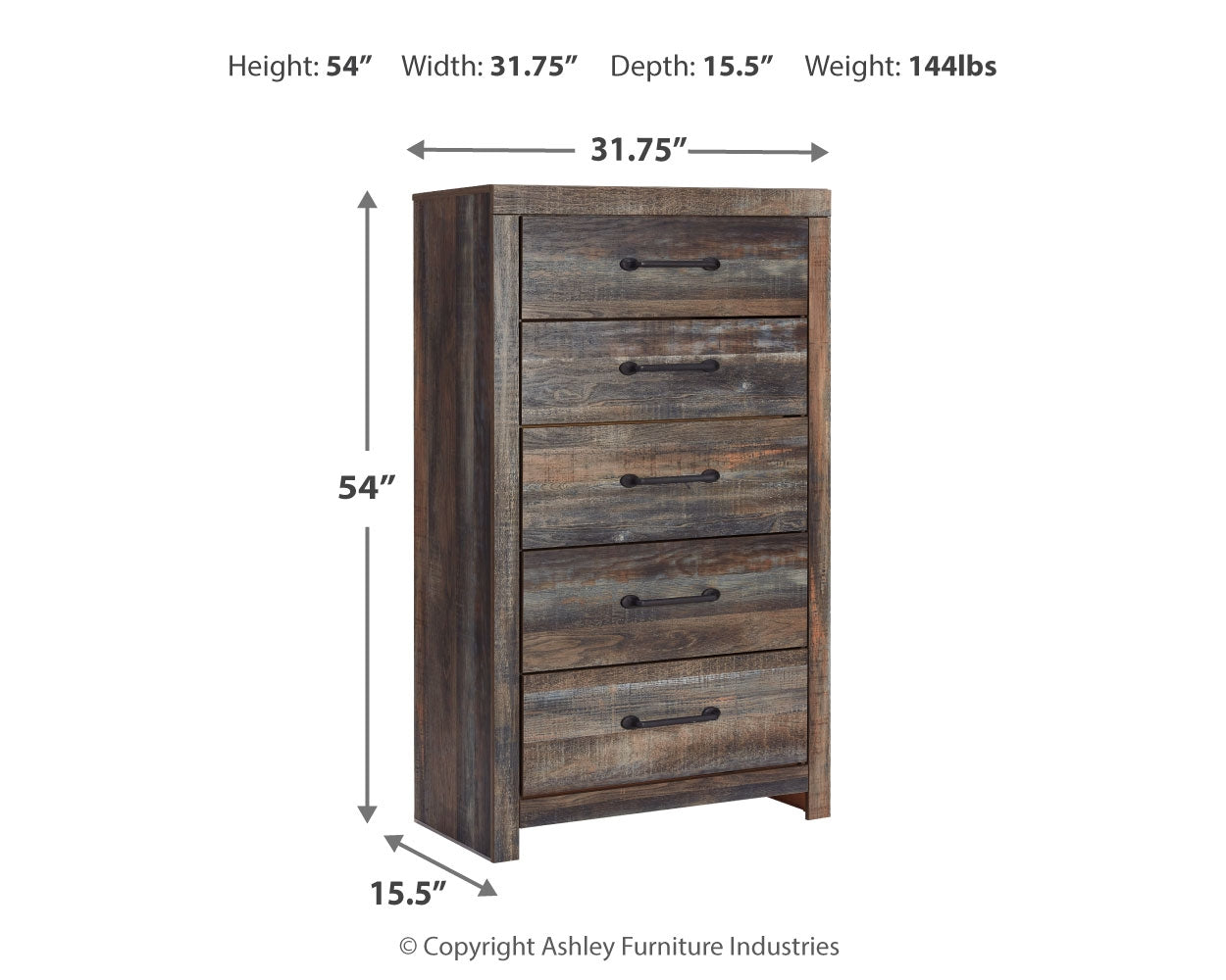 Drystan King Panel Bed with Storage, Dresser, Mirror, Chest and 2 Nightstands