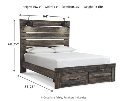 Drystan Queen Panel Storage Bed, Dresser and Mirror