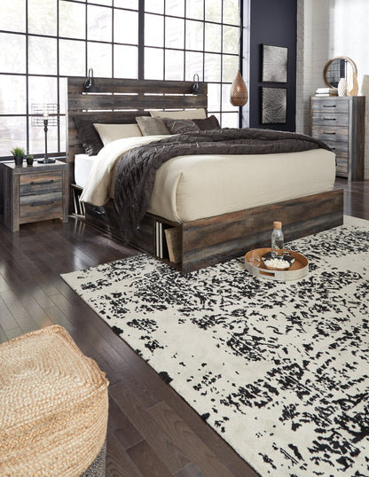Drystan King Panel Bed with 2 Storage Drawers