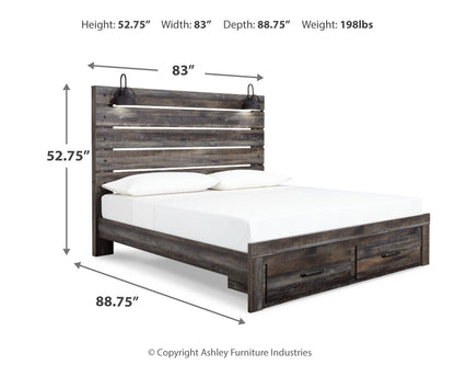 Drystan King Panel Storage Bed, Dresser, Mirror and Nightstand