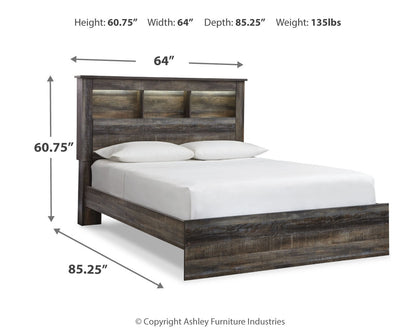 Drystan Queen Bookcase Bed, Dresser and 2 Nightstands