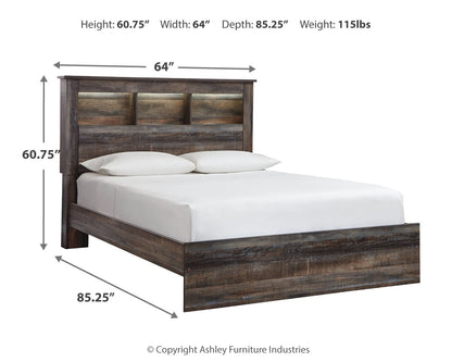 Drystan Queen Bookcase Bed, Dresser and 2 Nightstands