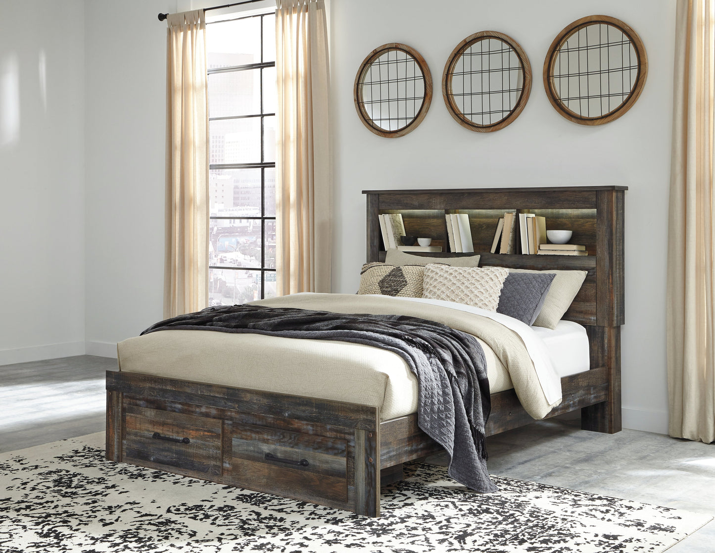 Drystan Queen Panel Storage Bed, Dresser and Mirror