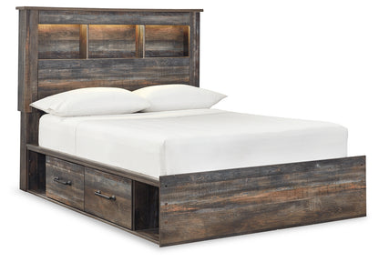 Drystan Twin Bookcase Bed with 2 sided Storage, Dresser and Nightstand